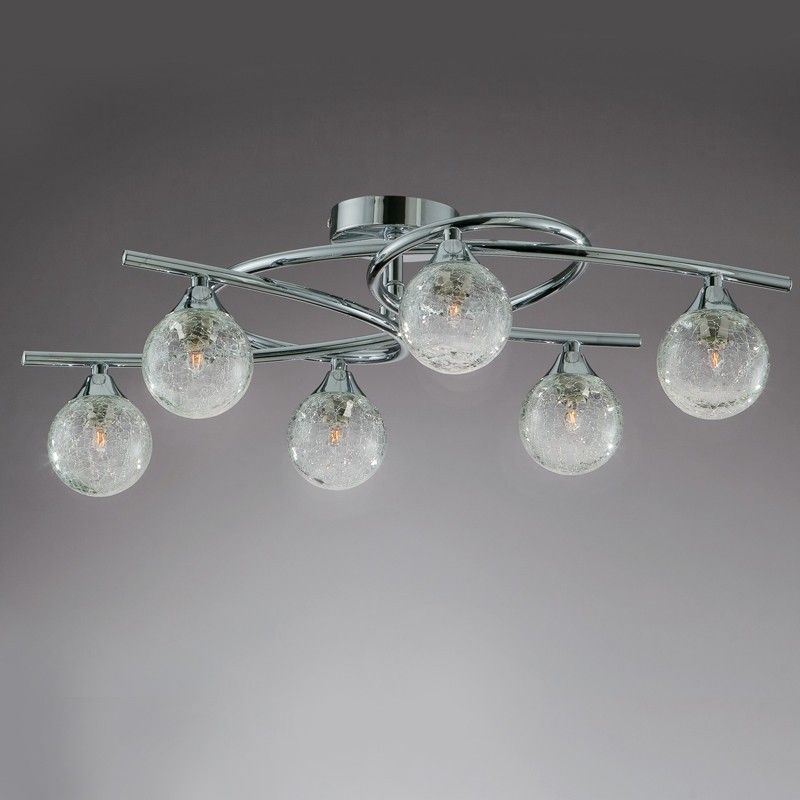 LAMPADA DA SOFFITTO 6 LUCI LOTTO DI CROMO CRISTALREDORD 001-2195-6-016