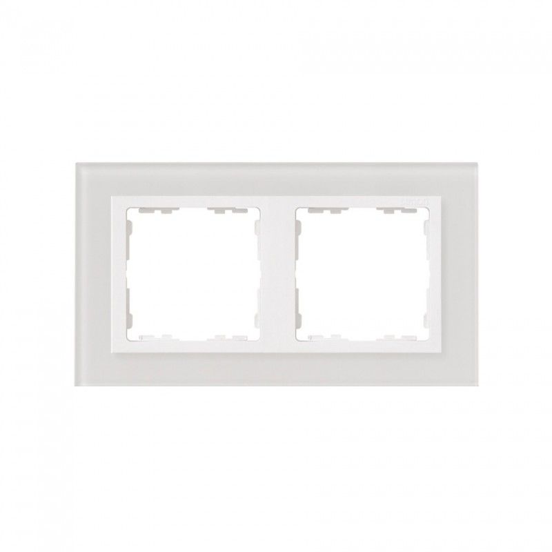 Moldura 2 elementos de vidro branco SIMON 82 NATURE 82627-30