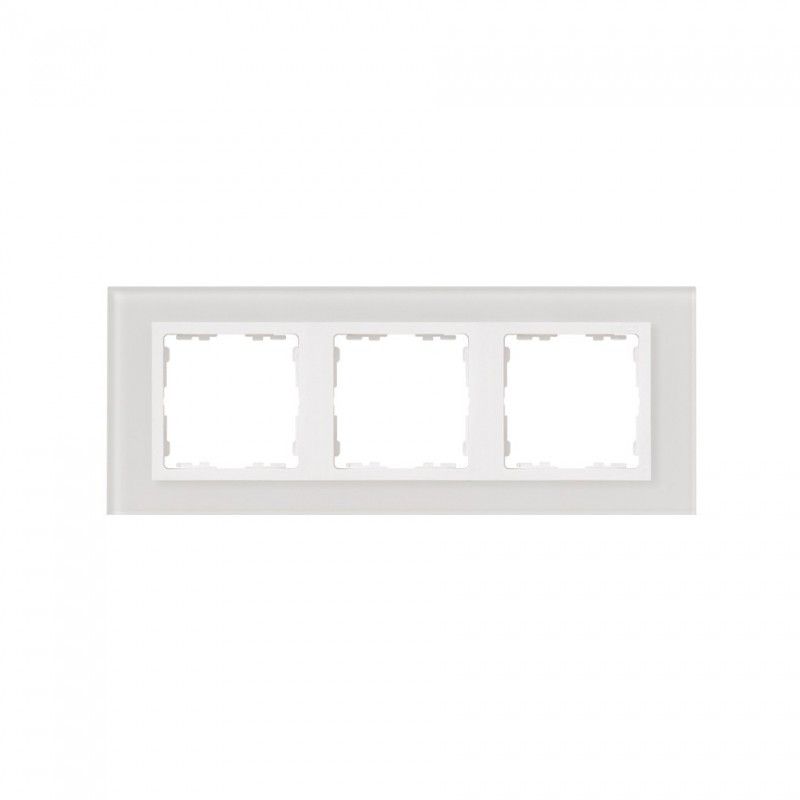 White glass frame 3 elements SIMON 82637-30