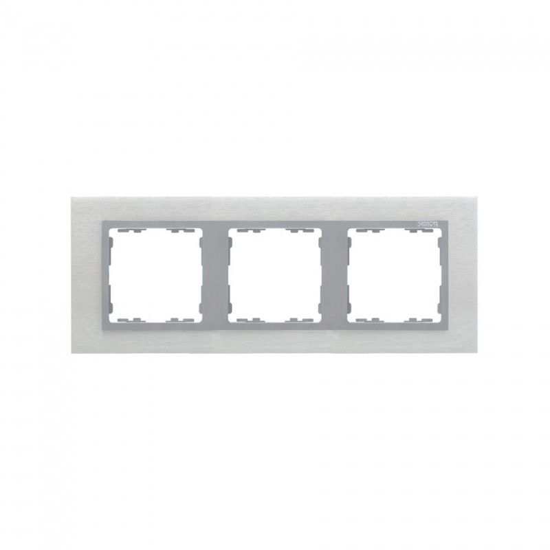 Stainless steel frame 3 elements brushed aluminum nature SIMON 82937-34