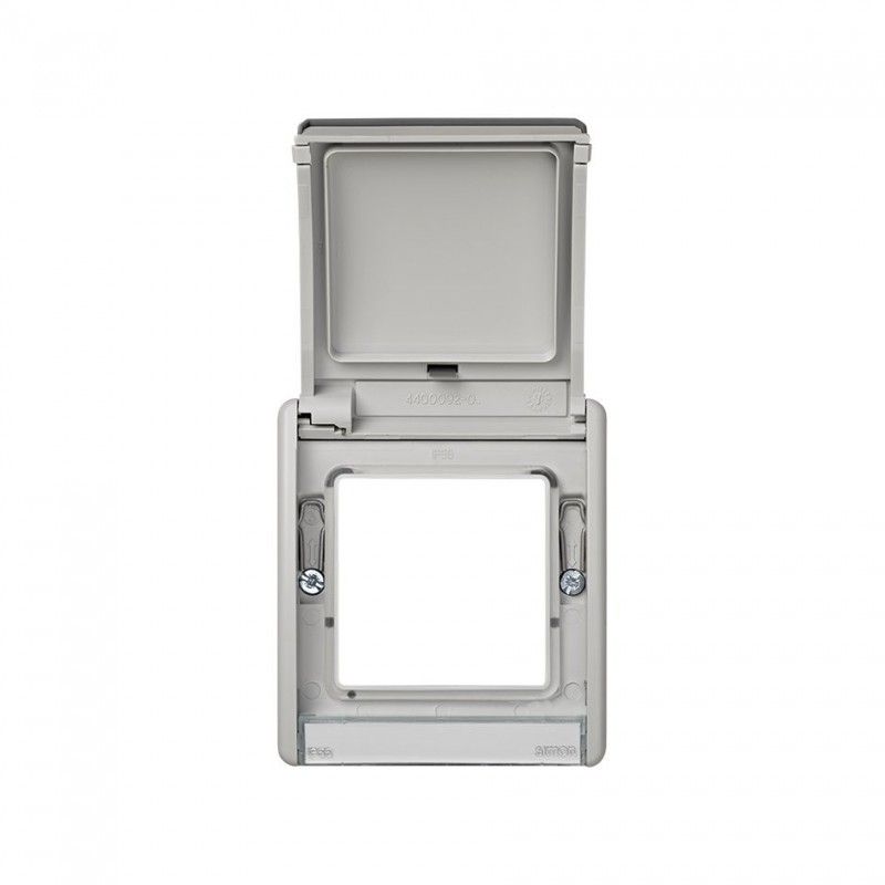 Simon frame with hinged lid 44 Aqua IP55