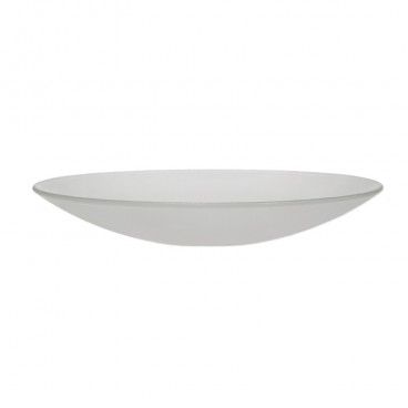 Vidro redondo curvo fosco com FURO CENTRAL 25 cm