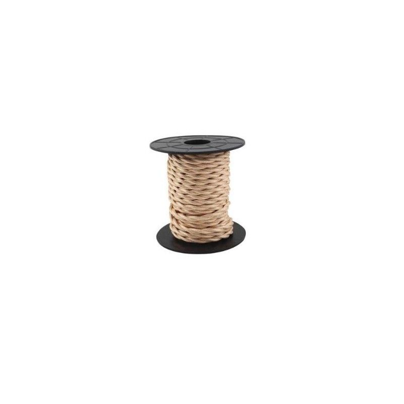 Cable eléctrico textil 10 metros 2x0.75mm trenzado Marron Claro GSC 3902981