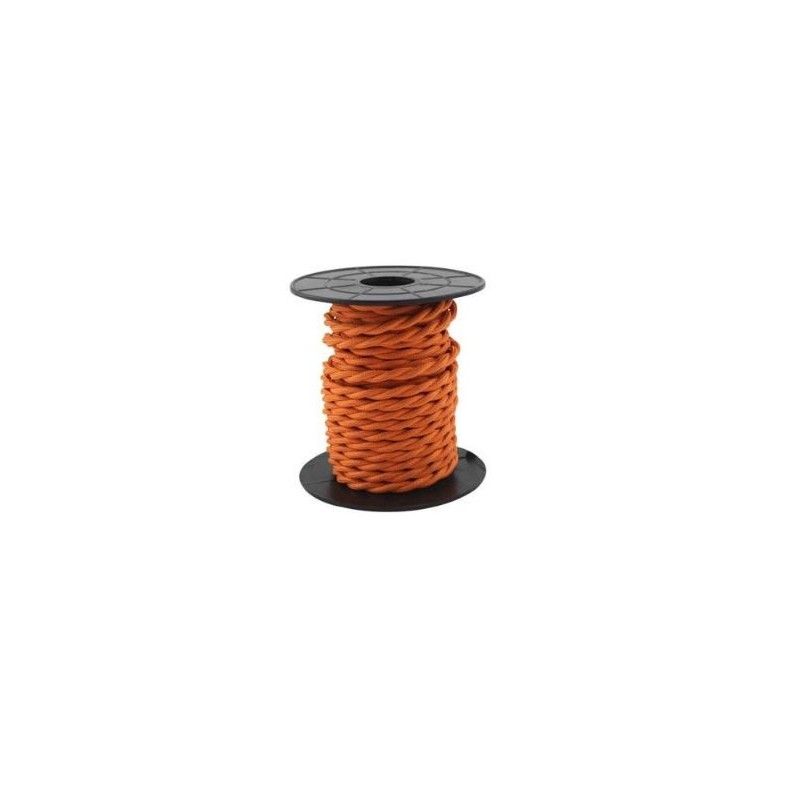 Cable eléctrico textil 10 metros 2x0.75mm trenzado Naranja GSC 3902984