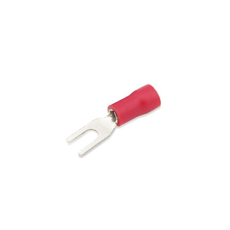 Terminal isolé fourche 4,3/1,5 mm Rouge 50 pcs 