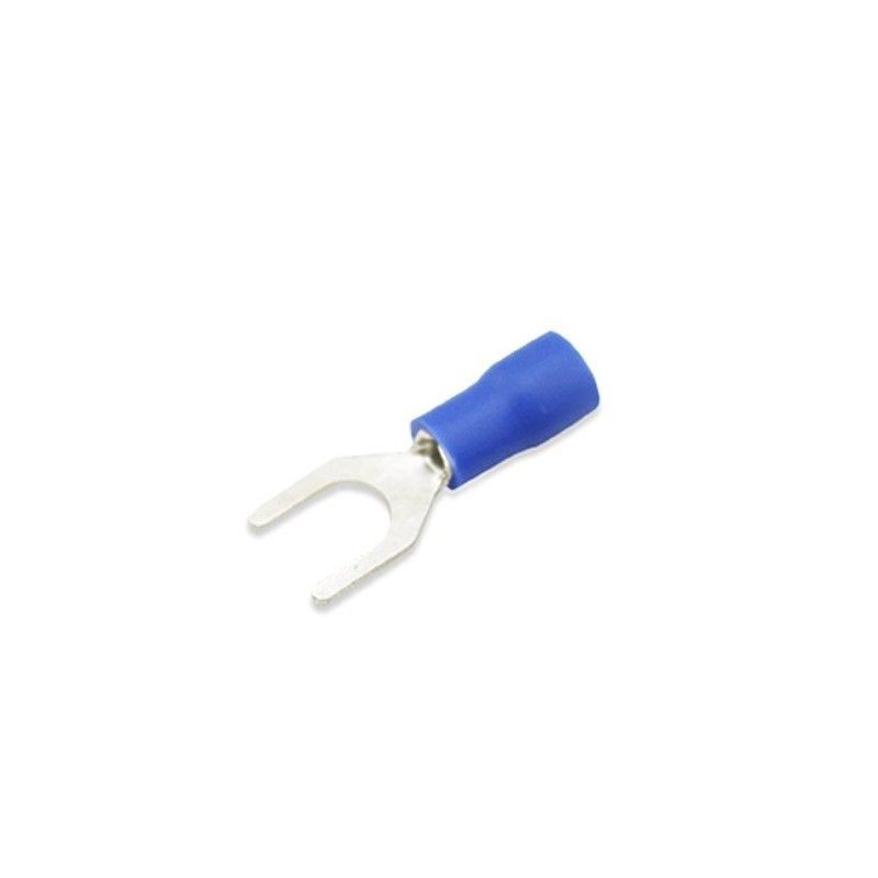 Isolierte klemme gabel 5,3/2,5 mm, Blau 50 st. 