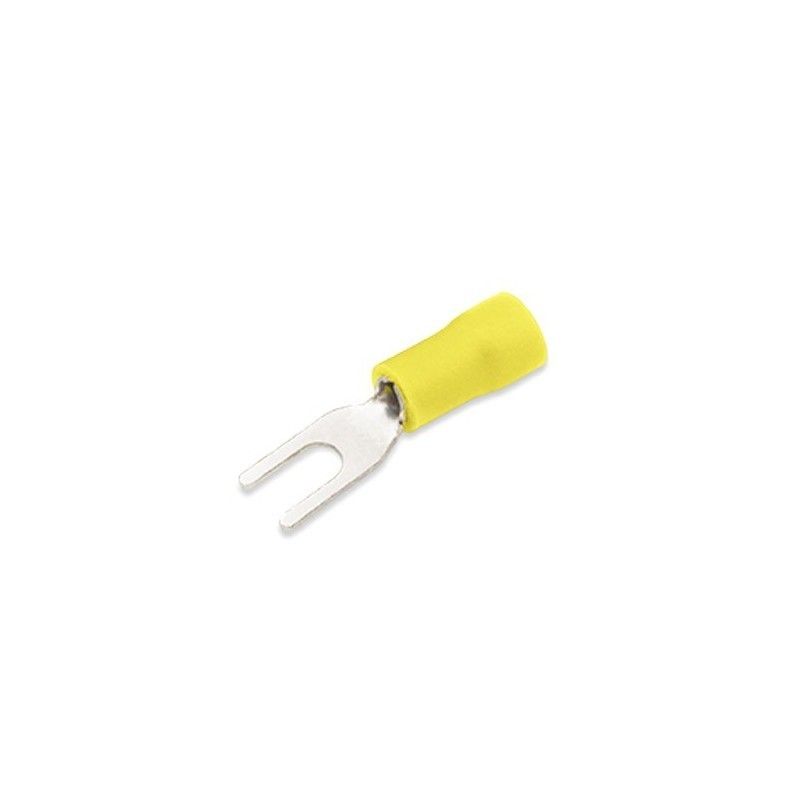 Terminal insulated fork 4,3/4-6mm Yellow 50 pcs 