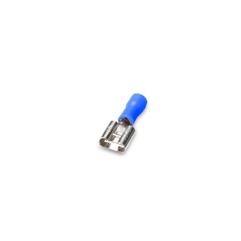 Terminal isolé fiche femelle plate 3,8/2,5 mm Bleu 50 pcs 