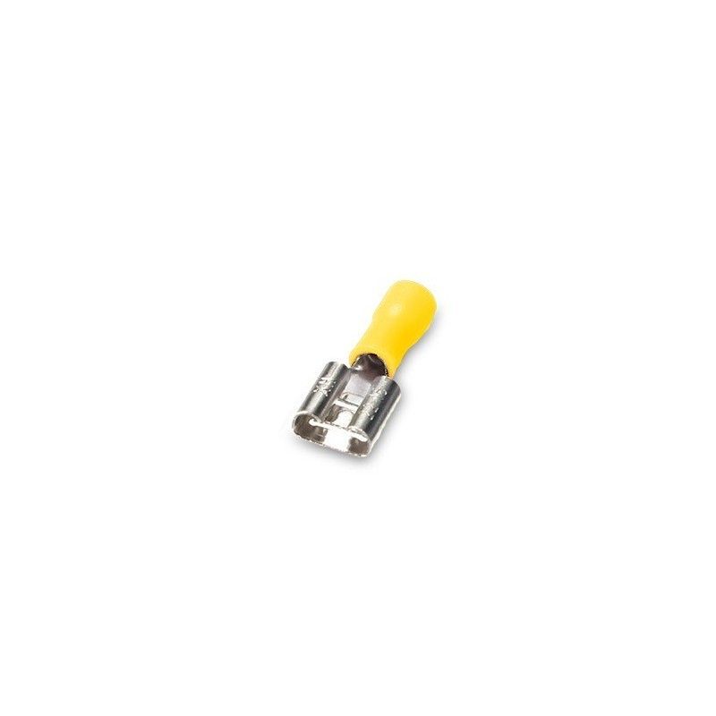 Terminal aislado enchufable hembra plano 7,4/4-6mm Amarillo 50 uds 