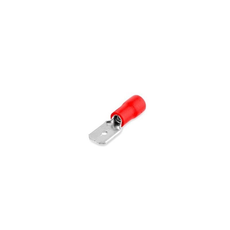 Terminal aislado enchufable macho plano 2,8/1,5mm Rojo 50 uds 