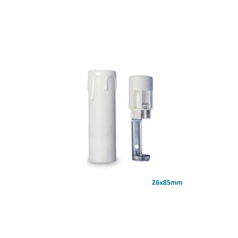 Lampholder E14 + case 26x85 mm white candle GSC 2,203,326