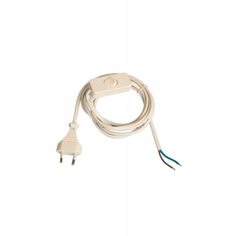 Conexion cable plano con interruptor de paso blanco 1.5 metros