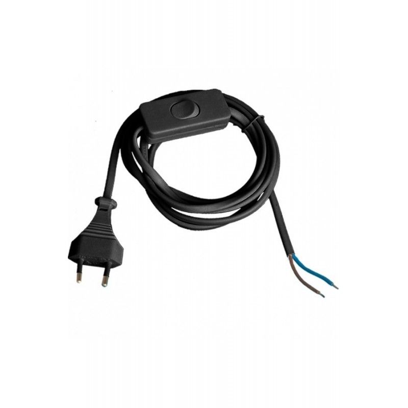 Connection flat cable with switch, step-black 1.5 meters