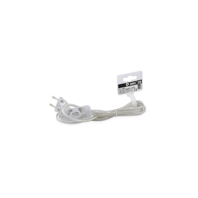 Cable plano con interruptor de paso transparente 1.5 metros