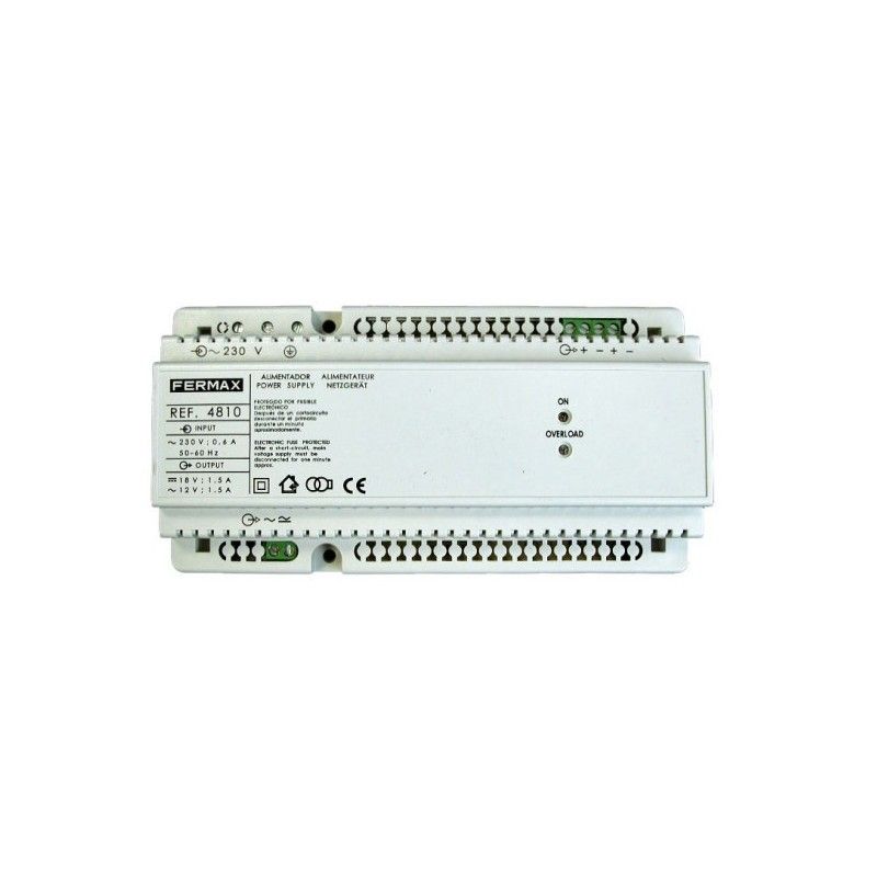 FEEDER 18VDC/1.5 A-12VCA/1,5 A DIN10. FERMAX 4810