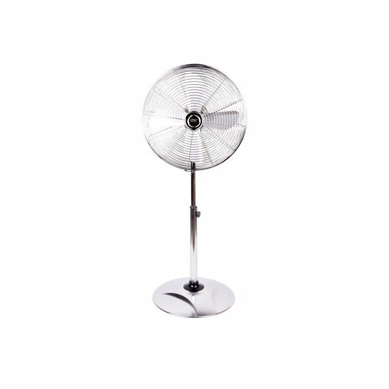 Ventilador de pé com base circular cromada potência 60w pás ø40cm altura regulável 90-116cm EDM