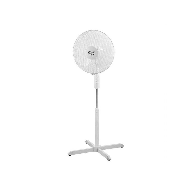 Ventilador de pé cor branca potência 50w lâminas ø40cm altura regulável 110-130cm EDM