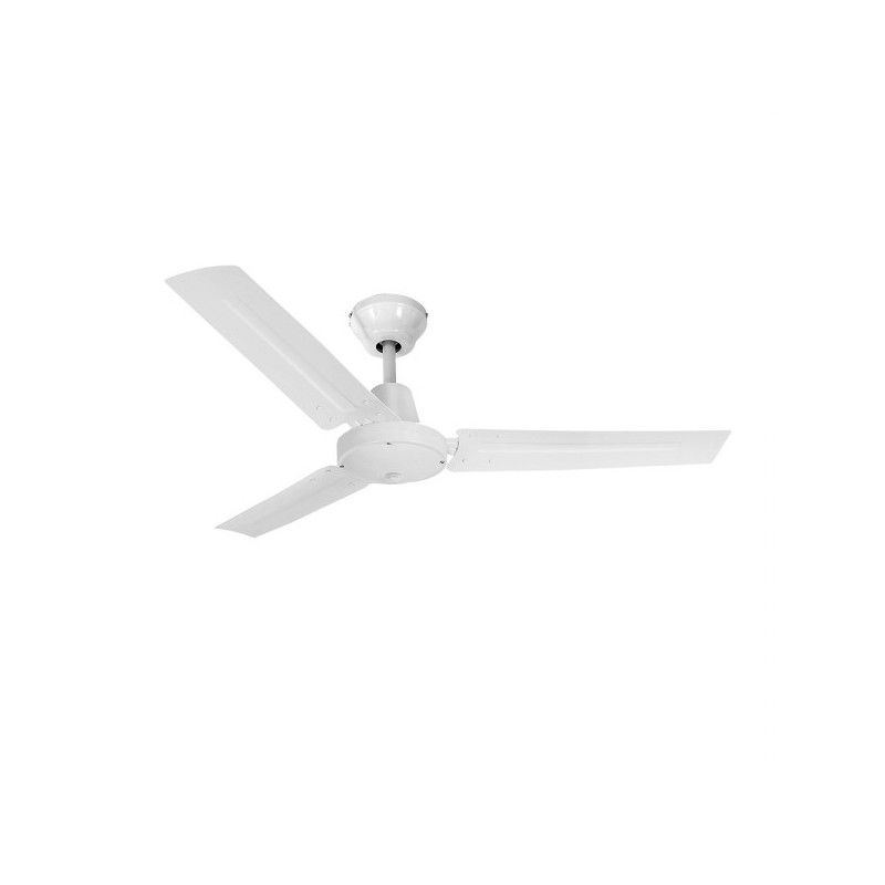 Ventilador de teto modelo industrial cor branca potência 60w lâminas ø140cm com controlador de parede EDM