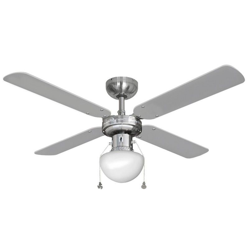 Ventilador de teto modelo Caribe cor Cromo potência 50w lâminas ø102cm EDM