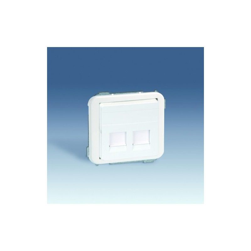 Tapa informatica 2 conectores RJ45 blanco SIMON 75589-60