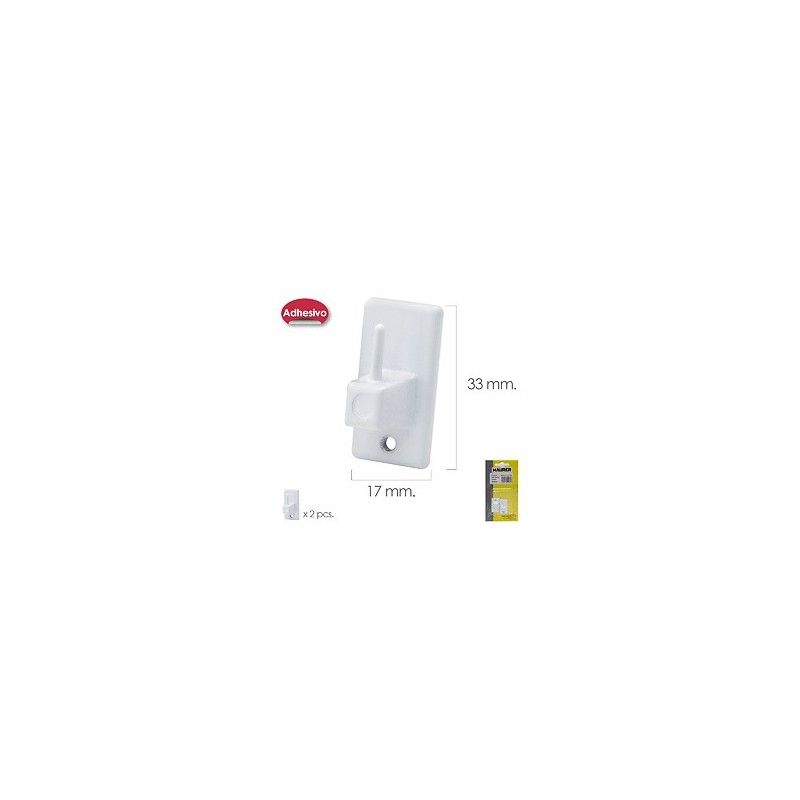 Gancio Tende / Tenda Adesivo Bianco (Blister Pack Di 2 Pezzi) 05340500