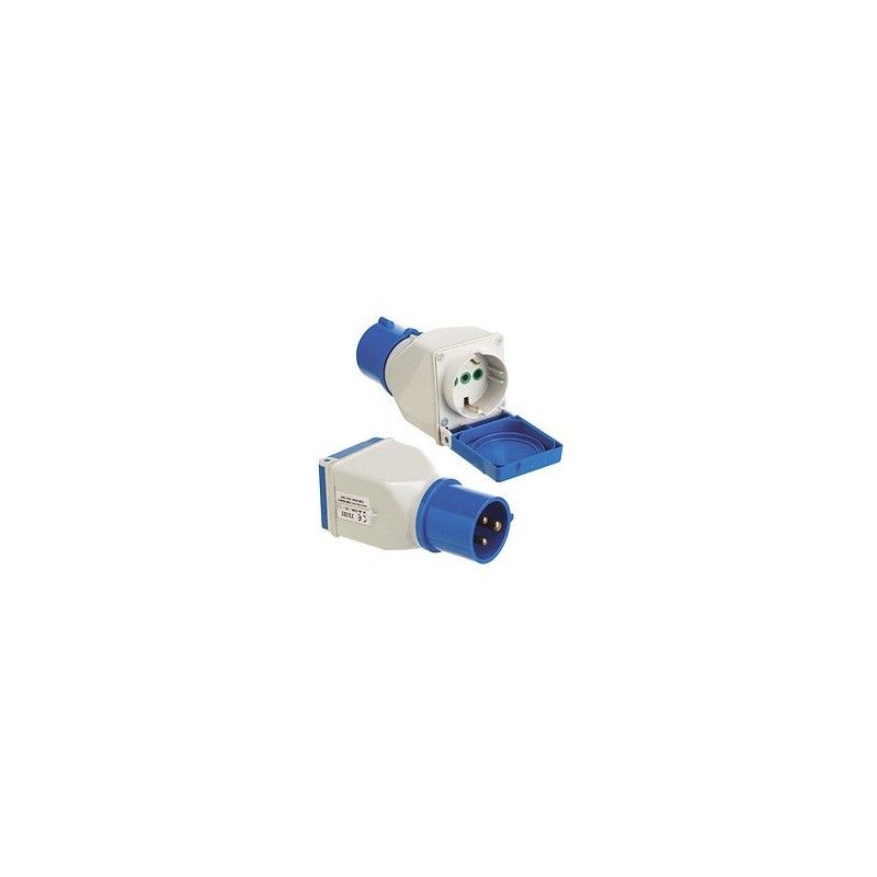 Adaptateur Industriel Cetac Schuko Simple 2p Avec Couvercle 19010550