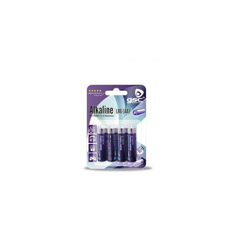 Bateria alcalina GSC Evolution LR-6 (AA), Blister 4 unidades.