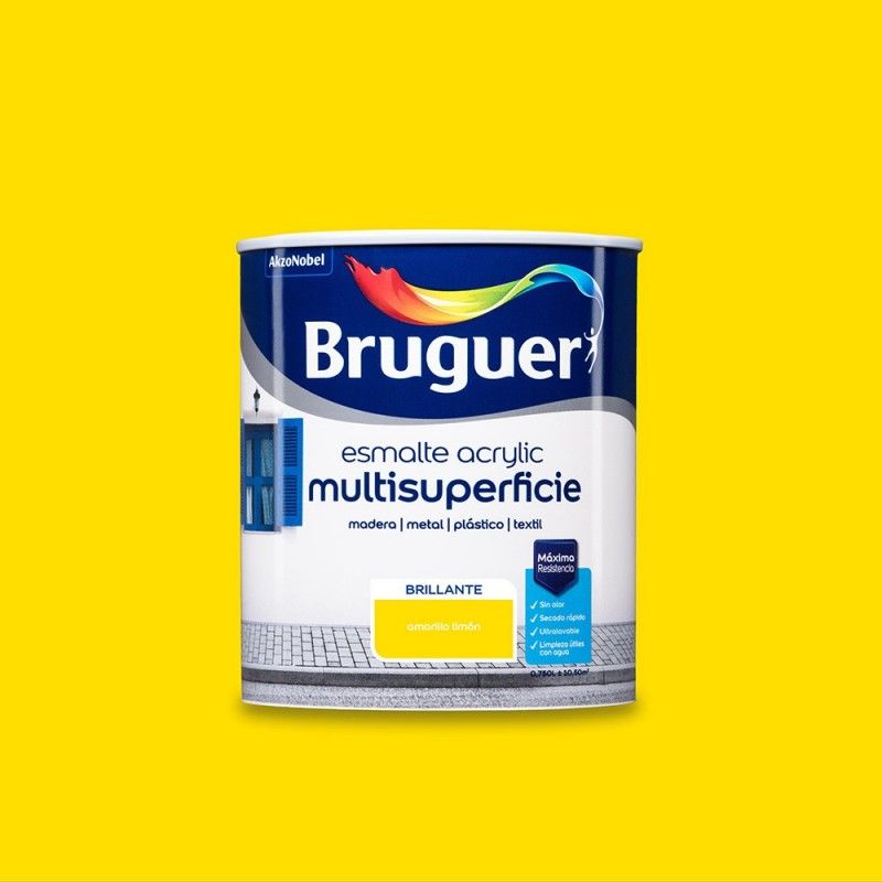 ENAMEL ACRYLIC MULTISURFACE BRIGHT LEMON YELLOW 0,750 L BRUGUER