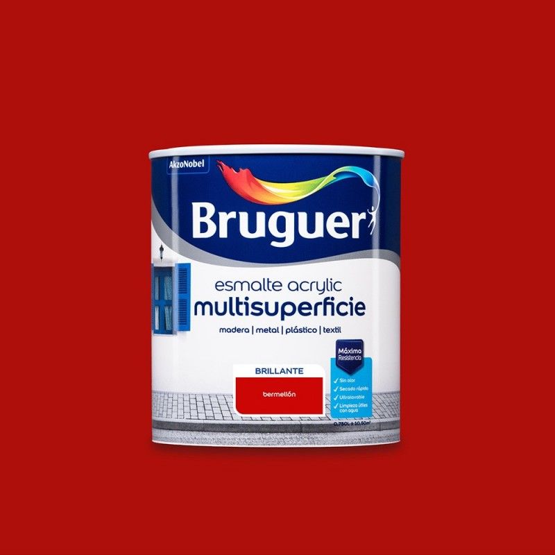 ENAMEL ACRYLIC MULTISURFACE BRIGHT BERMELLON 0,750 L BRUGUER