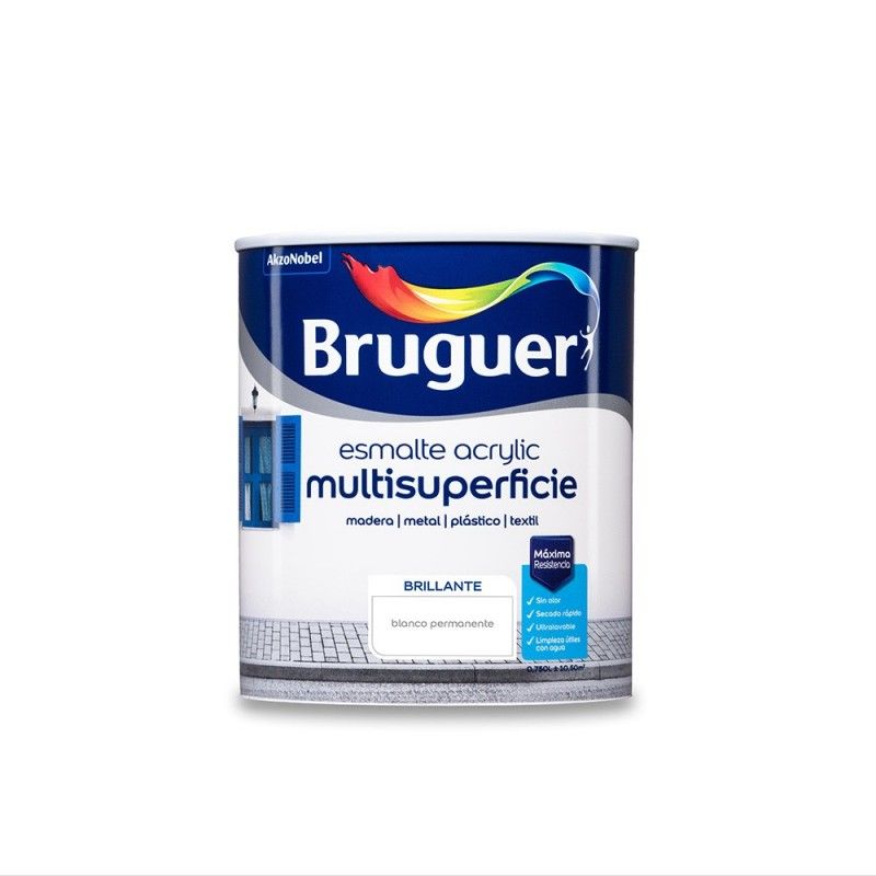 ENAMEL ACRYLIC MULTISURFACE BRIGHT WHITE PERMANENT 0,750 L BRUGUER