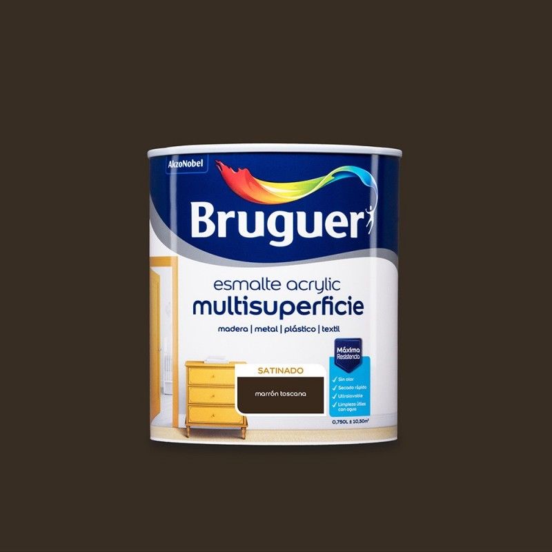 ENAMEL ACRYLIC MULTISURFACE SATIN BROWN TUSCANY 0,750 L BRUGUER