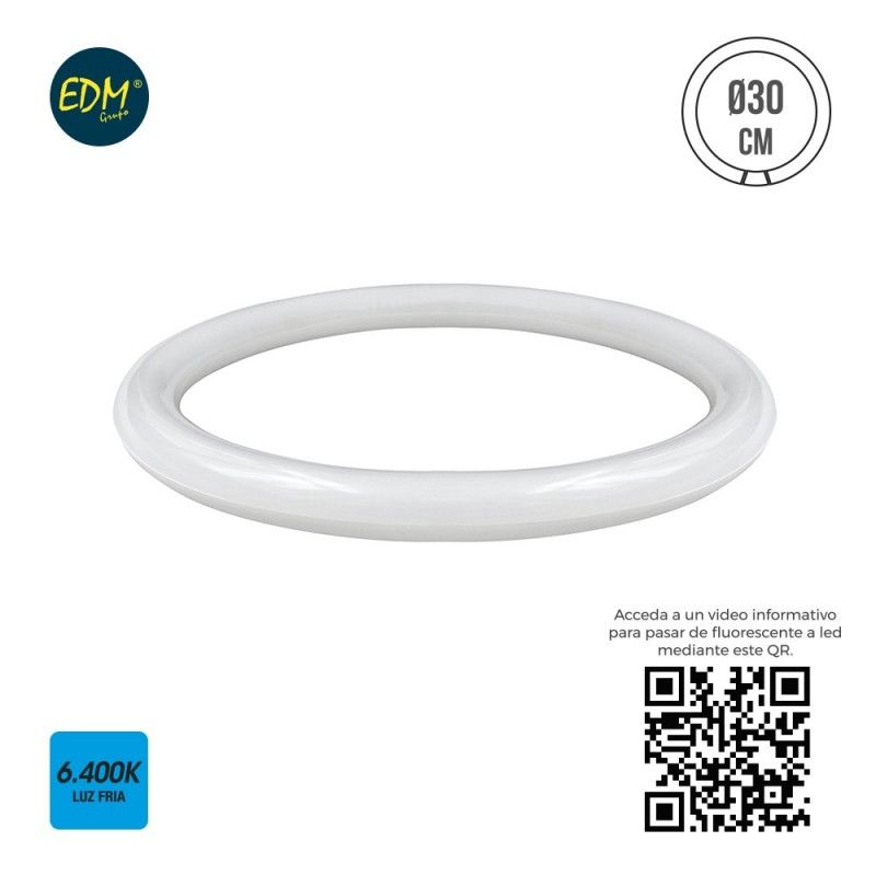 TUBO FLUORESCENTE CIRCOLARE A LED 20W 1.500 LUMEN 6.400 K (L'EQUIVALENTE DI 32W) EDM