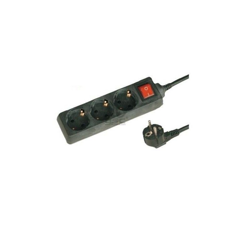 Base múltiple bipolar de 5 tomas para enchufes, Cable de 1,4 m, Interruptor de encendido