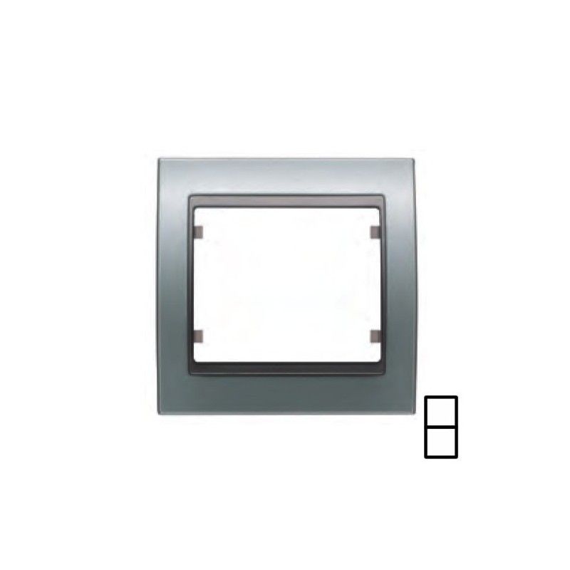 Moldura 2 elementos verticais FUSION ALUMINIUM BJC Mega 22102-AF