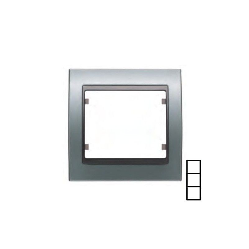 Moldura 3 elementos verticais FUSION ALUMINIUM BJC Mega 22103-AF