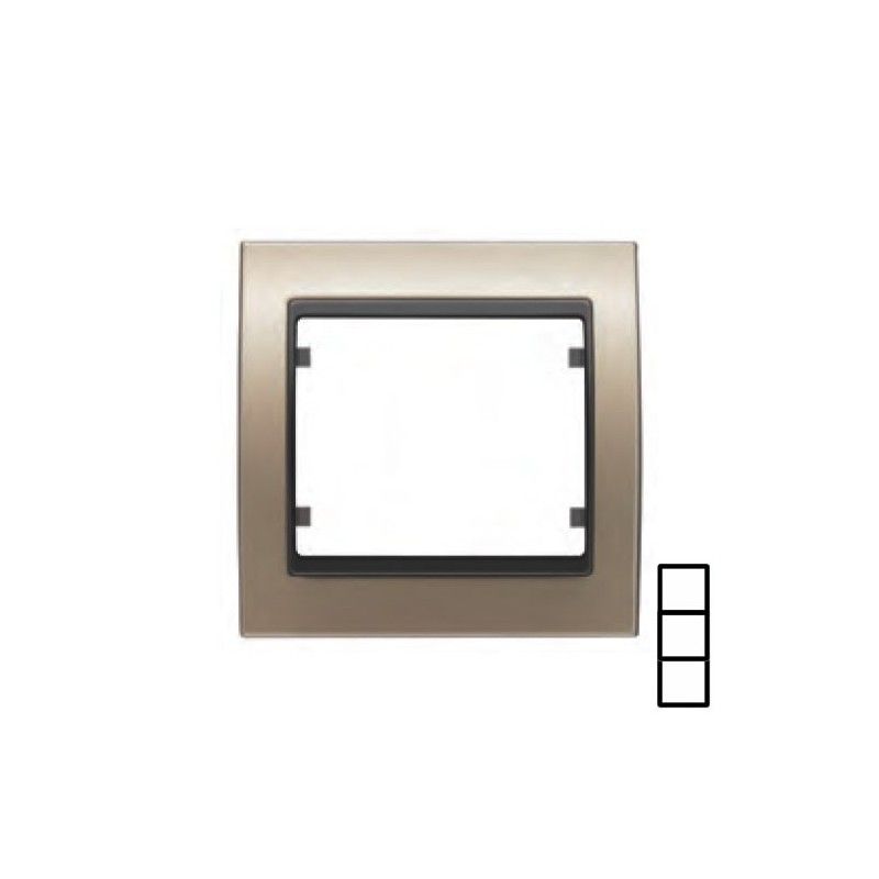 Moldura 3 elementos verticais BRONZE FOG COSSO BJC Mega 22103-BNC