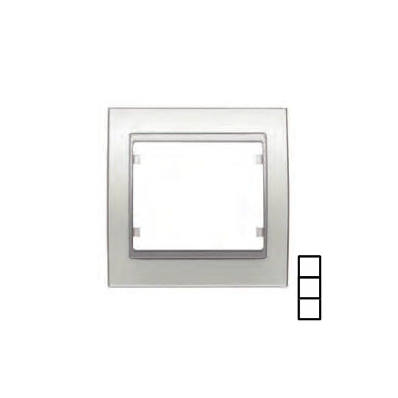 Moldura 3 elementos verticais SATIN WHITE BJC Mega 22103-BS