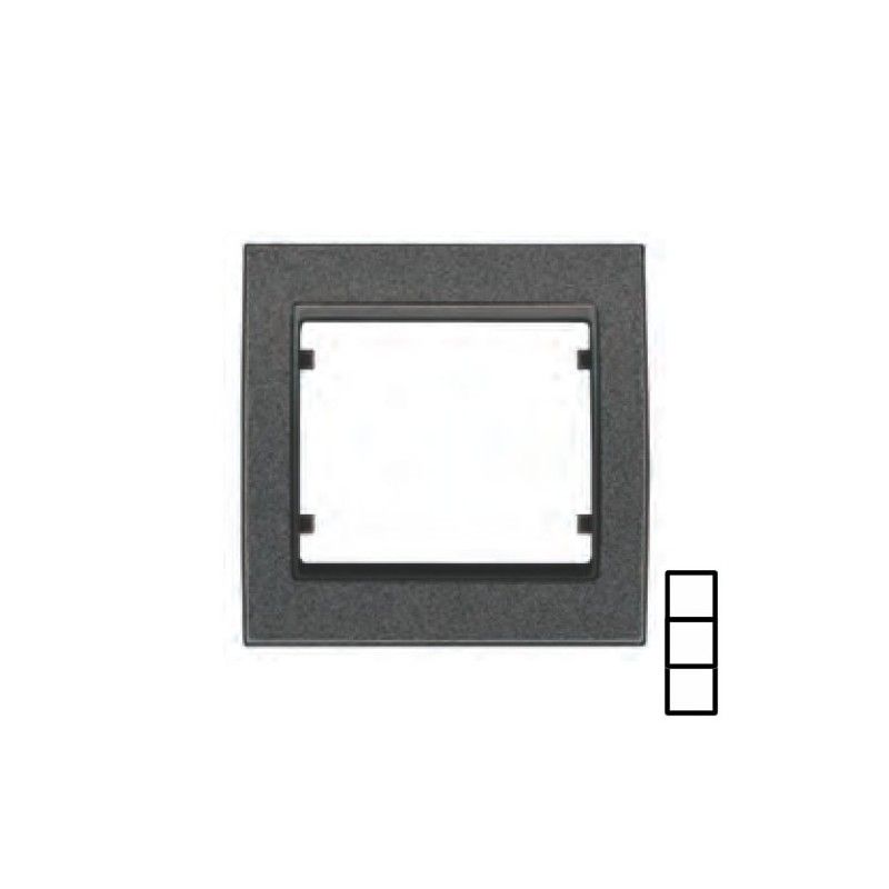 Moldura 3 elementos verticais PRETO ÉBANO COSSO BJC Mega 22103-NEC