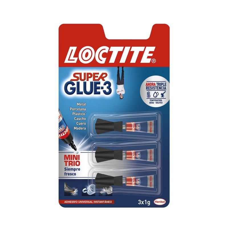 Adesivo Instantâneo LOCTITE Mini Trio - Pacote 3x1g 2640065