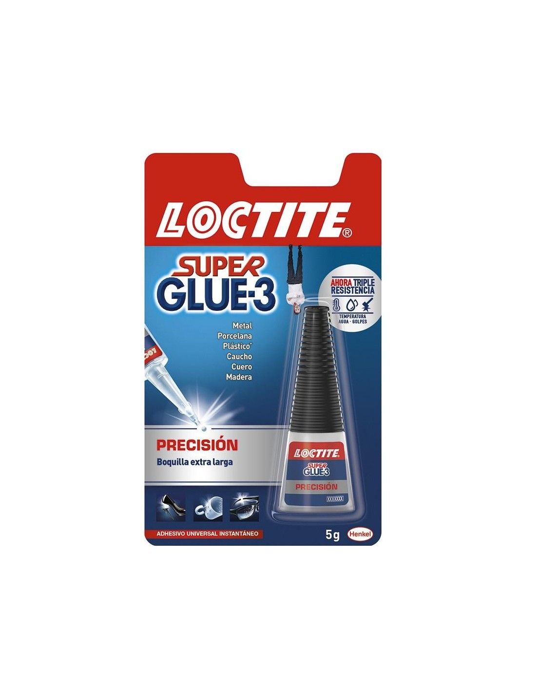 Loctite Super Glue-3 Precisión, pegamento transparente de máxima