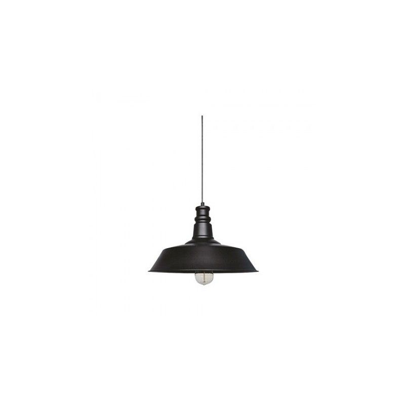 Luminária pendente industrial Linha 1M metal Preto