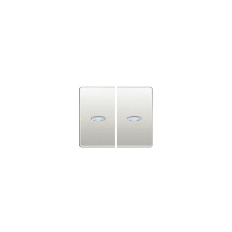 Chave dupla ou interruptor luminoso branco pérola BJC Mega 22709-BPL