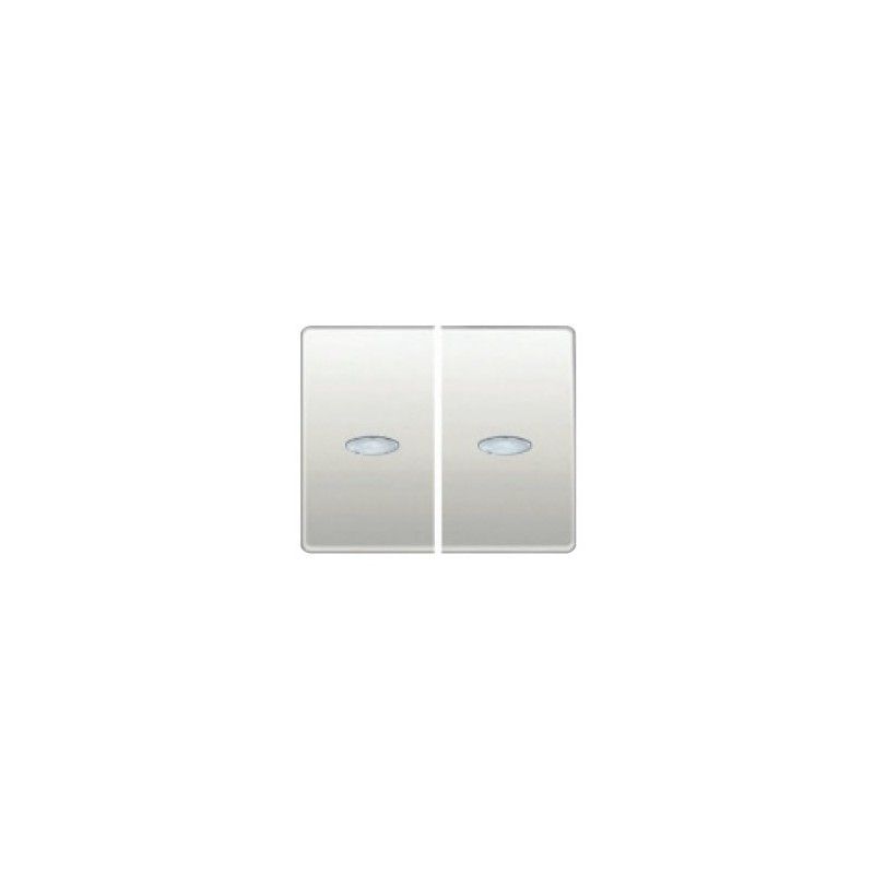 Chave dupla ou interruptor luminoso branco acetinado BJC Mega 22709-BSL