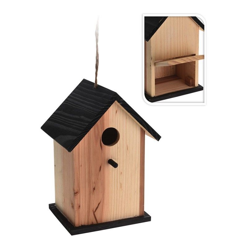 Casita para pajaros de madera 22cm