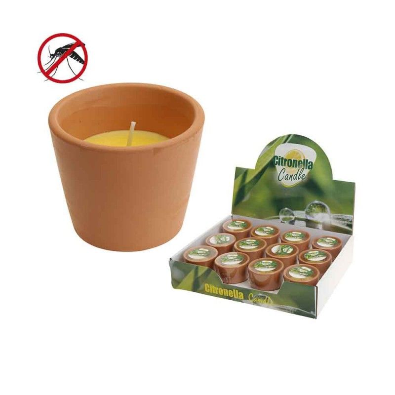 Candela alla citronella in terracotta euro/uni