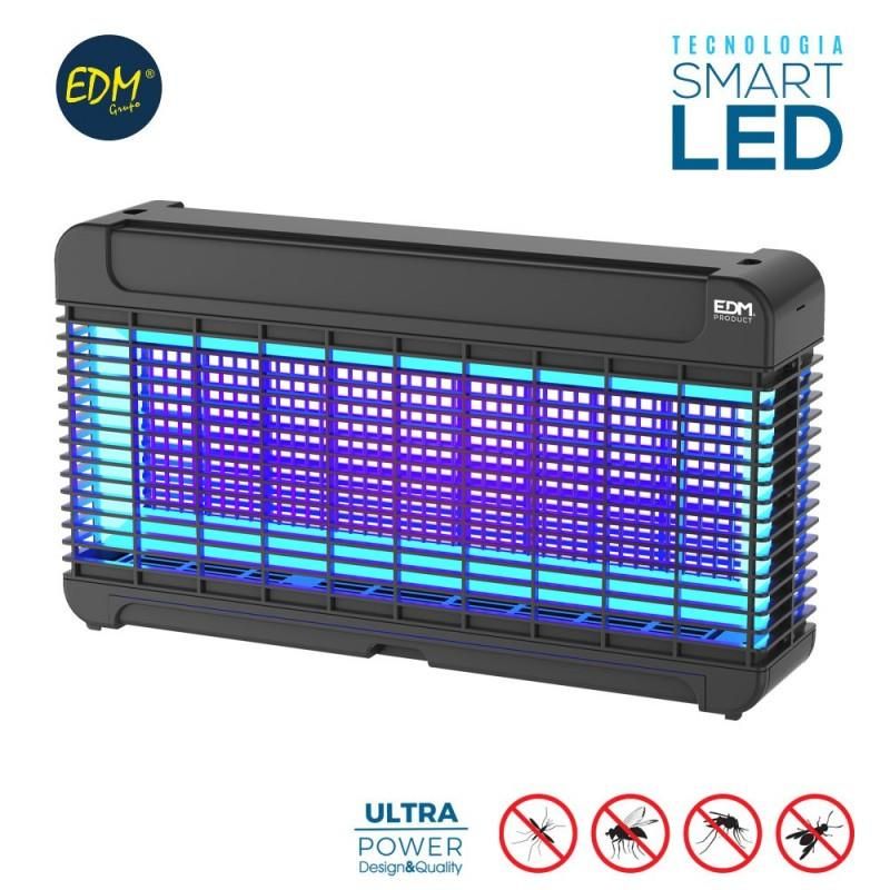 Matador de insetos eletrônico profissional com LED 11W 75m² 47x10x26,3cm Cor Preto EDM