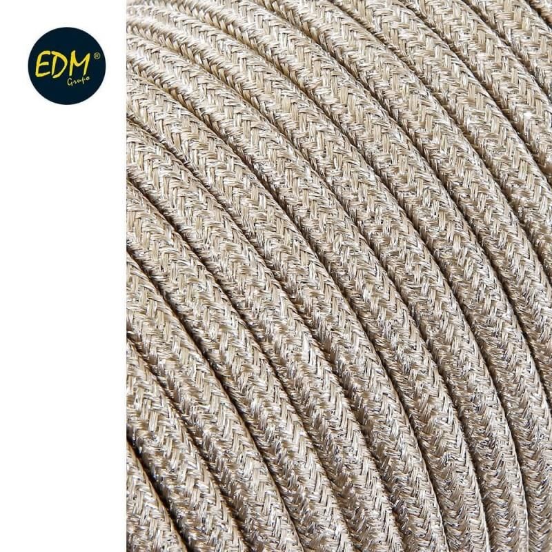 Cable cordon tubulaire 2x0,75mm c15 beige 5mts