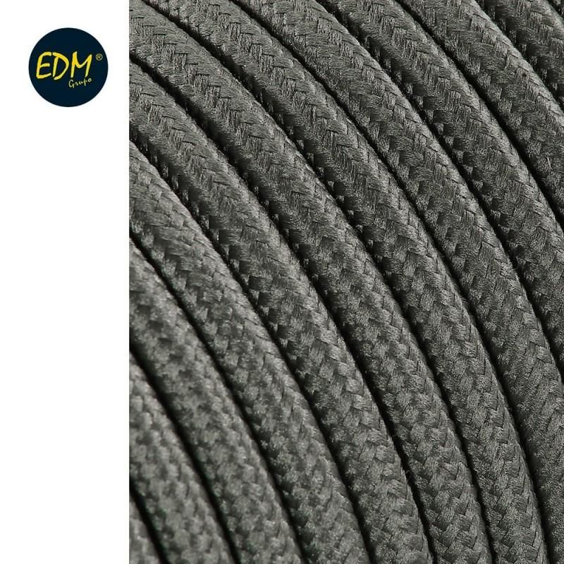 Cable cordon tubulaire 2x0,75mm c63 gris oscuro 5mts