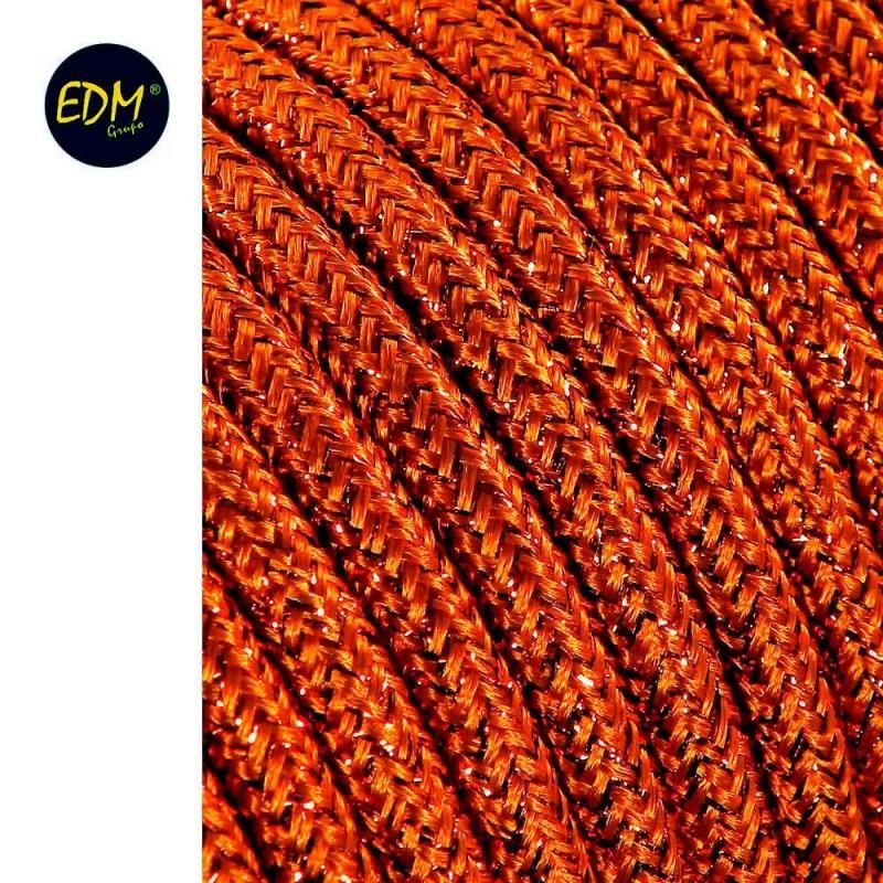 Cable cordon tubulaire 2x0,75mm marron brillante 5mts