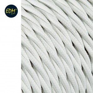 Cable eléctrico decorativo trenzado 25m 2x0.75mm de color gris plata -  Cablematic